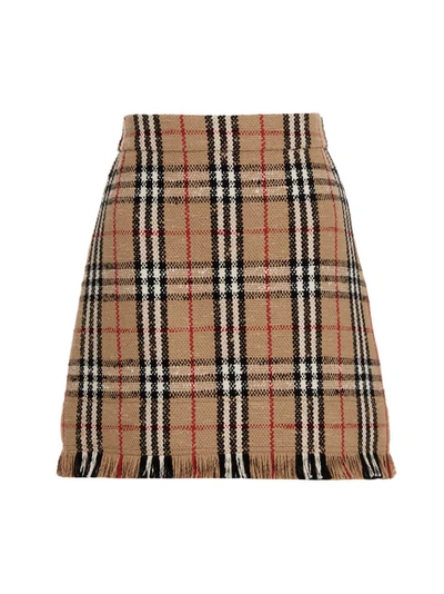 Shop Burberry Catia Skirt In Beige