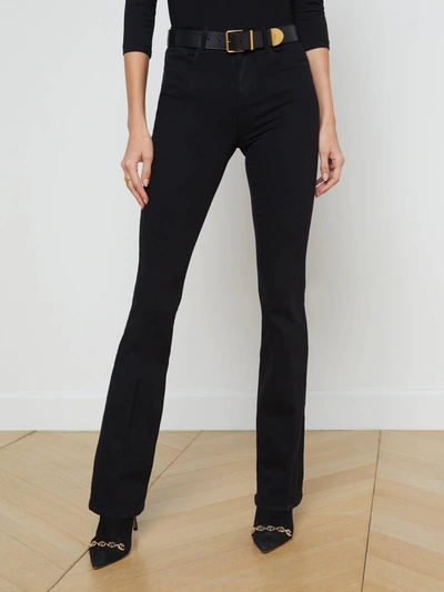 L Agence Selma High Rise Sleek Baby Bootcut Pants In Noir