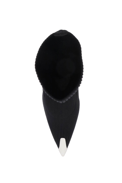 Shop Alexander Mcqueen Knit Slash Ankle Boots Women In Black