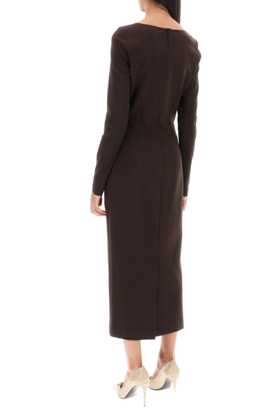Shop Dolce & Gabbana Jersey Sheath Dress Women In Brown