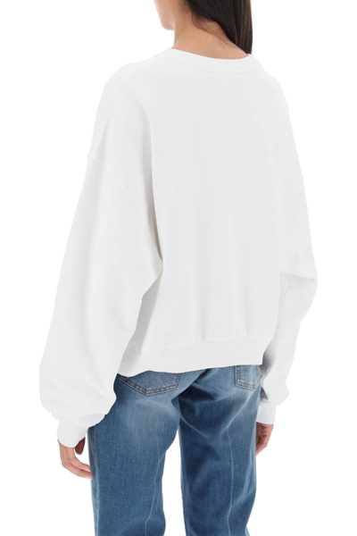 Shop Dolce & Gabbana Lettering Print Oversized Sweatshirt Women In White