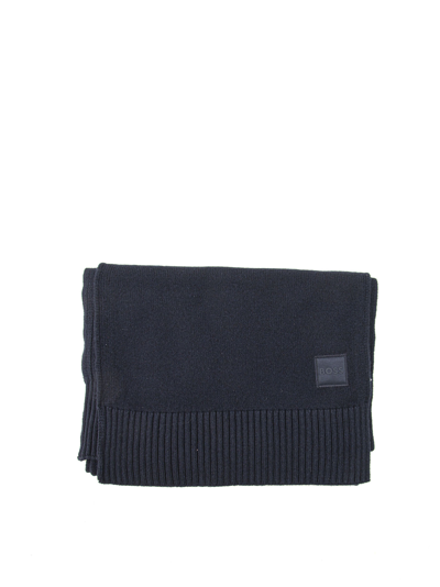 Shop Hugo Boss Akaio-scarf Scarf In Dark Blue