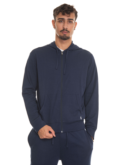 Shop Ralph Lauren Sweatshirt With Hood In Blue