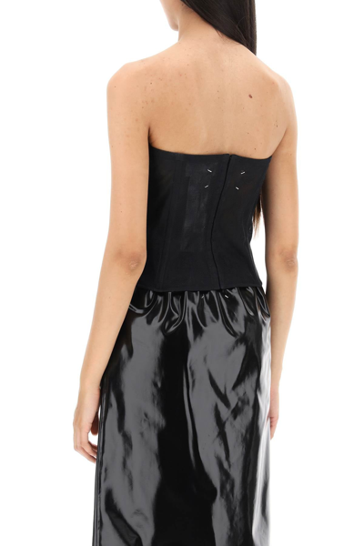 Shop Maison Margiela Bustier Top In Mesh Women In Black