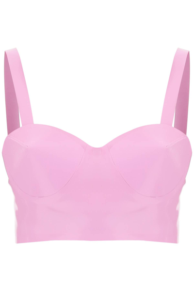Shop Maison Margiela Latex Top With Bullet Cups Women In Pink