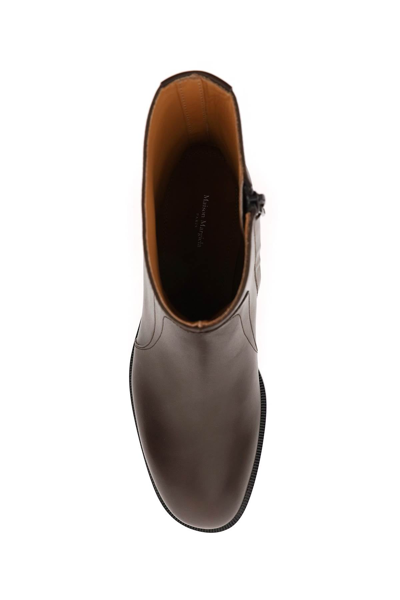 Shop Maison Margiela Leather Ankle Boots Men In Brown