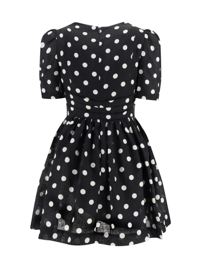 Shop Zimmermann Dress In Black/cream Dot