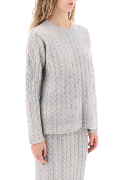 Shop Paloma Wool Ainhoa Cable Knit Sweater In Gris Medio (grey)
