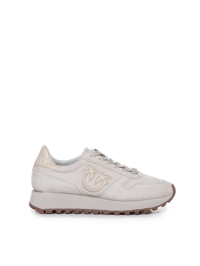 Shop Pinko Los Angeles Sneakers In Eco-suede In Cement