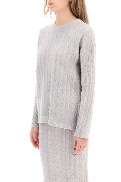 Shop Paloma Wool Ainhoa Cable Knit Sweater In Gris Medio (grey)