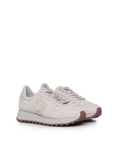 Shop Pinko Los Angeles Sneakers In Eco-suede In Cement