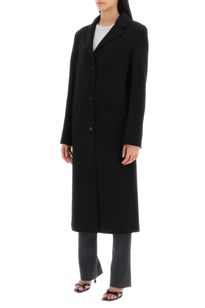Shop Loulou Studio Mill Long Coat In Wool And Cashmere In Black (black)