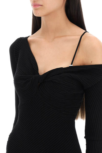 Shop Attico The  'desai' Mini Dress In Texturized Knit Women In Black