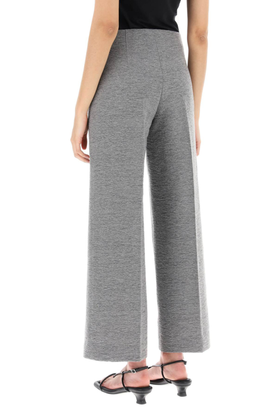Shop Totême Toteme Cropped Pants With Wide Leg Women In Gray