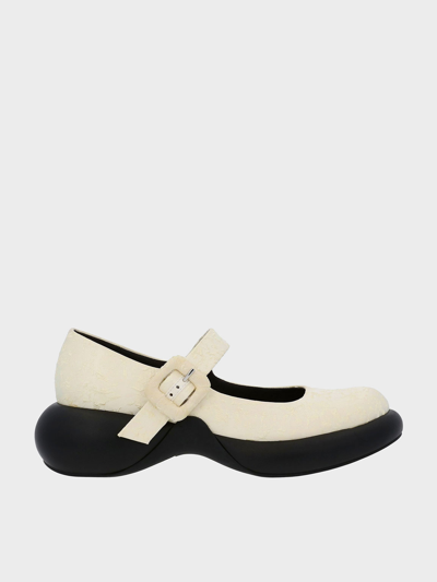 Shop Charles & Keith - Hallie Textured Mary Janes In White