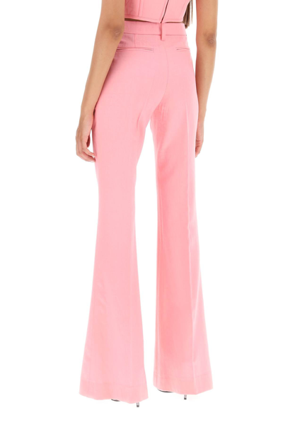 Shop Versace Low Waisted Flared Trousers Women In Pink