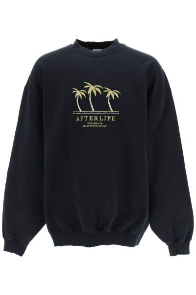 Shop Vetements Afterlife Embroidery Sweatshirt Men In Black