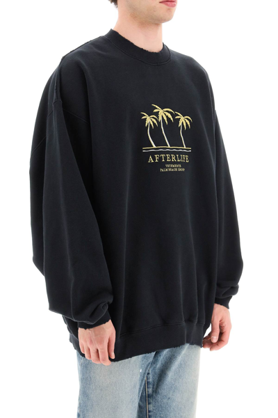 Shop Vetements Afterlife Embroidery Sweatshirt Men In Black
