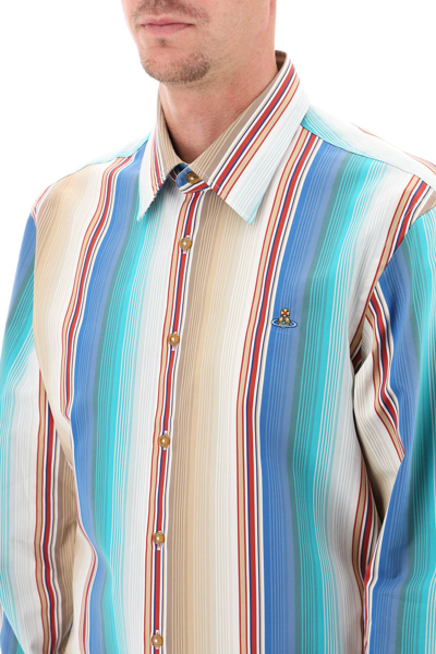 Shop Vivienne Westwood Striped Ghost Shirt Men In Multicolor