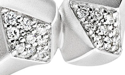 Shop Judith Ripka Iris Diamond Hoop Earrings In Silver