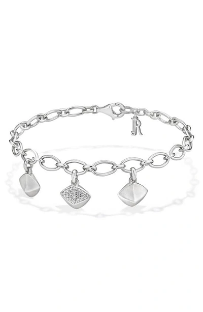 Shop Judith Ripka Iris Diamond Charm Bracelet In Silver