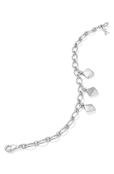Shop Judith Ripka Iris Diamond Charm Bracelet In Silver