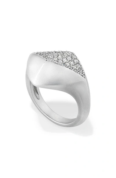 Shop Judith Ripka Iris Diamond Ring In Silver