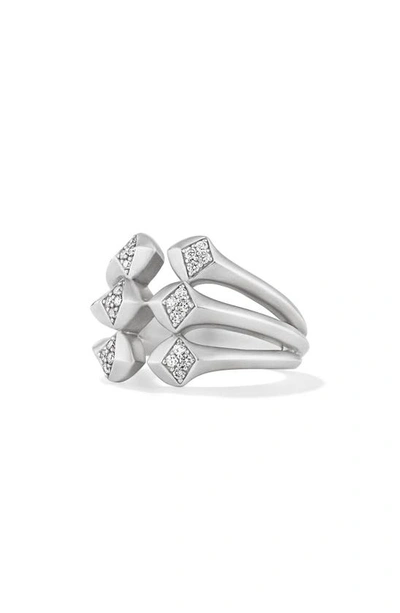 Shop Judith Ripka Iris Diamond Multi Band Ring In Silver