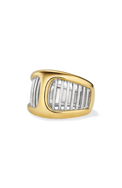 Shop Judith Ripka Cielo Two-tone Band Ring In Silver/ Gold