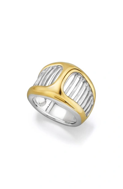 Shop Judith Ripka Cielo Two-tone Band Ring In Silver/ Gold