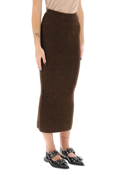 Shop Paloma Wool Siracuza Rib Knit Tube Skirt In Marron (brown)
