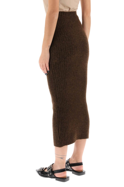 Shop Paloma Wool Siracuza Rib Knit Tube Skirt In Marron (brown)