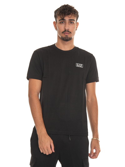 Shop Ea7 Short-sleeved Round-necked T-shirt In Black