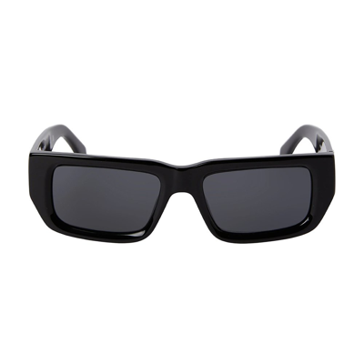 Shop Palm Angels Eyewear Sutter Rectangular Frame Sunglasses In Black