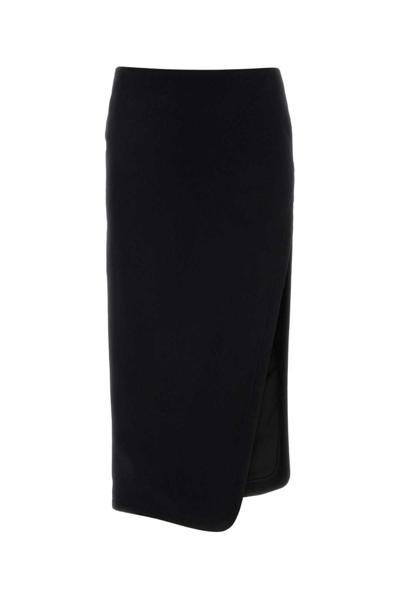 Shop Ann Demeulemeester Wrap Midi Skirt In Black