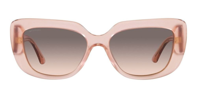 Shop Bulgari Square Frame Sunglasses In Pink