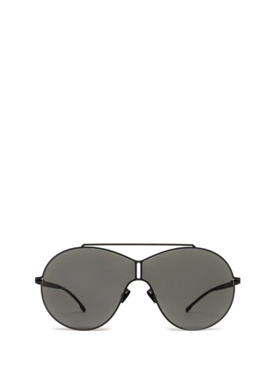 Shop Mykita Studio Shield Frame Sunglasses In Black