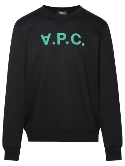 Shop Apc A.p.c. Upside Down Logo Printed Crewneck Sweater In Black