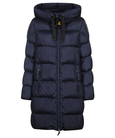 Shop Parajumpers Harmony Long Hooded Down Coat In Navy