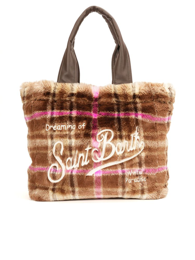 Shop Mc2 Saint Barth Vanity Checked Top Handle Bag In Multi