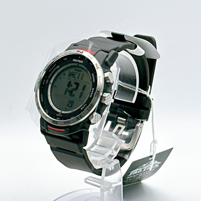 Pre-owned Casio Pro Trek Prw-35-1ajf Climber Digital Watch Men Solar Atomic Triple Sensor