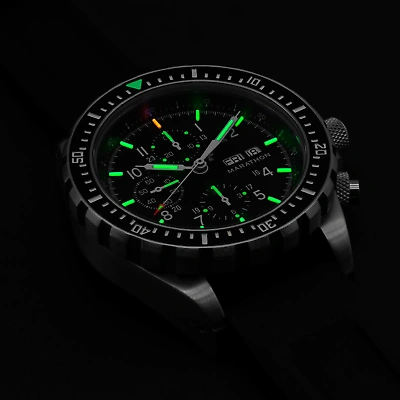 Pre-owned Marathon 46mm Jumbo Diver/pilot's Automatic Chronograph (csar) 316l Stainless St