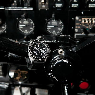 Pre-owned Marathon 46mm Jumbo Diver/pilot's Automatic Chronograph (csar) 316l Stainless St