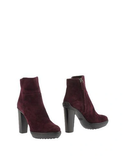 Shop Tod's Ankle Boot In Deep Purple