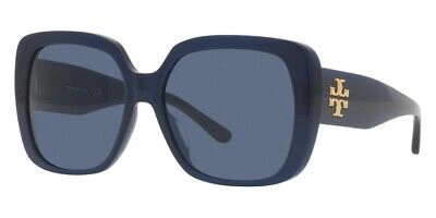 Pre-owned Tory Burch Ty7112um Sunglasses Milky Navy Solid Navy 57mm 100% Authentic