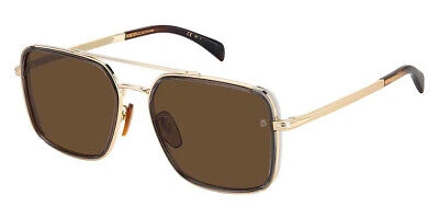 Pre-owned David Beckham Db 7083/g/s Sunglasses Gray Gold Brown 59mm 100% Authentic