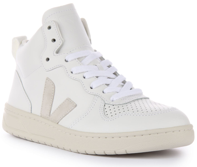 Pre-owned Veja V-15 Bovine Leather Amazonian Rubber Sneaker Natural Womens Us 5 - 10