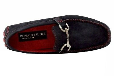 Pre-owned Donald J Pliner Men's Veeda Black Wash Suede Fashion Loafers Shoes Sz: 8.5