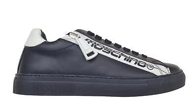 Pre-owned Moschino Low Top Cassette Sneakers Shoes Mb15192g1egae00a Black