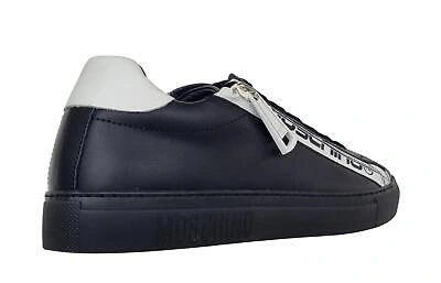 Pre-owned Moschino Low Top Cassette Sneakers Shoes Mb15192g1egae00a Black